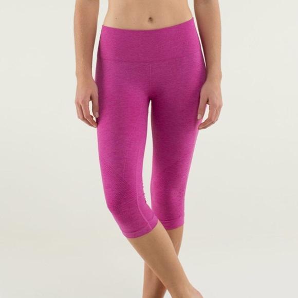 lululemon athletica Pants - Lululemon In the Flow Crop II heathered raspberry